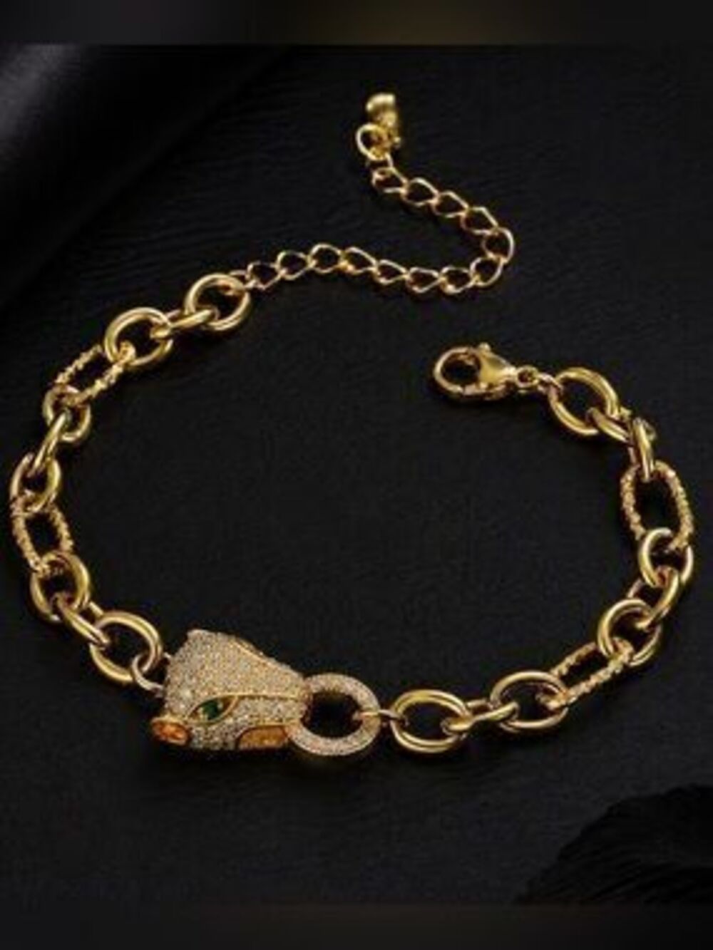 Panther Head Link Bracelet - 18K Gold-Plated Luxury Style
